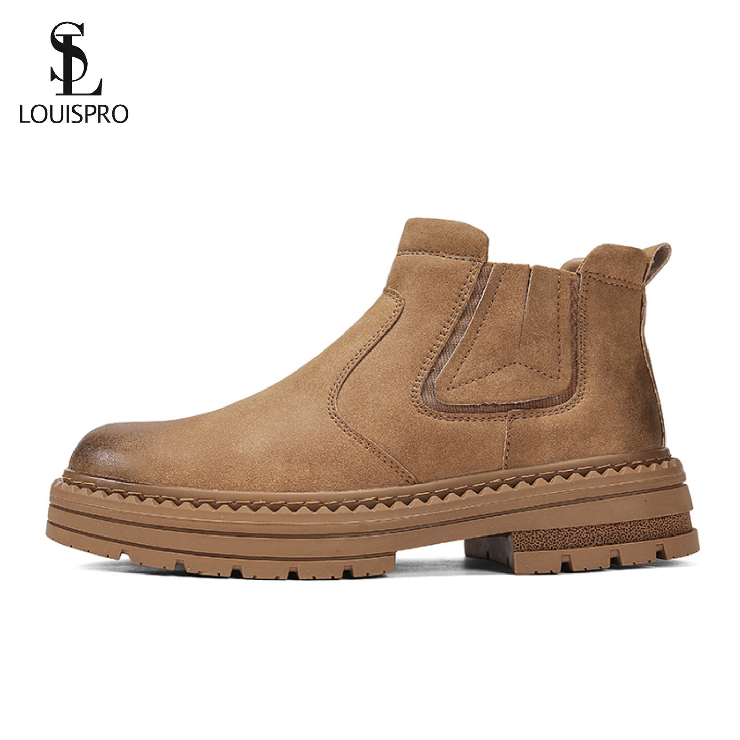 LOUISPRO秋冬季马丁靴男鞋英伦男款一脚蹬中帮增高复古高级感皮靴,流行男鞋,马丁靴,淘宝优惠券,粉丝福利购,淘宝优惠卷