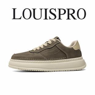 潮鞋 LOUISPRO男鞋 2025軟底新款 厚底耐磨增高復(fù)古風(fēng)休閑板鞋