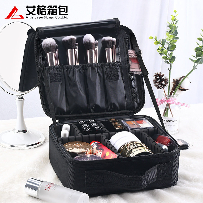 可拆隔板手提化妆包小号便携韩国简约化妆品收纳包旅行跟妆网红