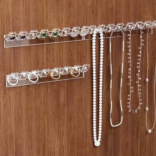 镜柜门后项链收纳挂架手链耳环联排挂钩防缠绕壁挂式展示架多功能