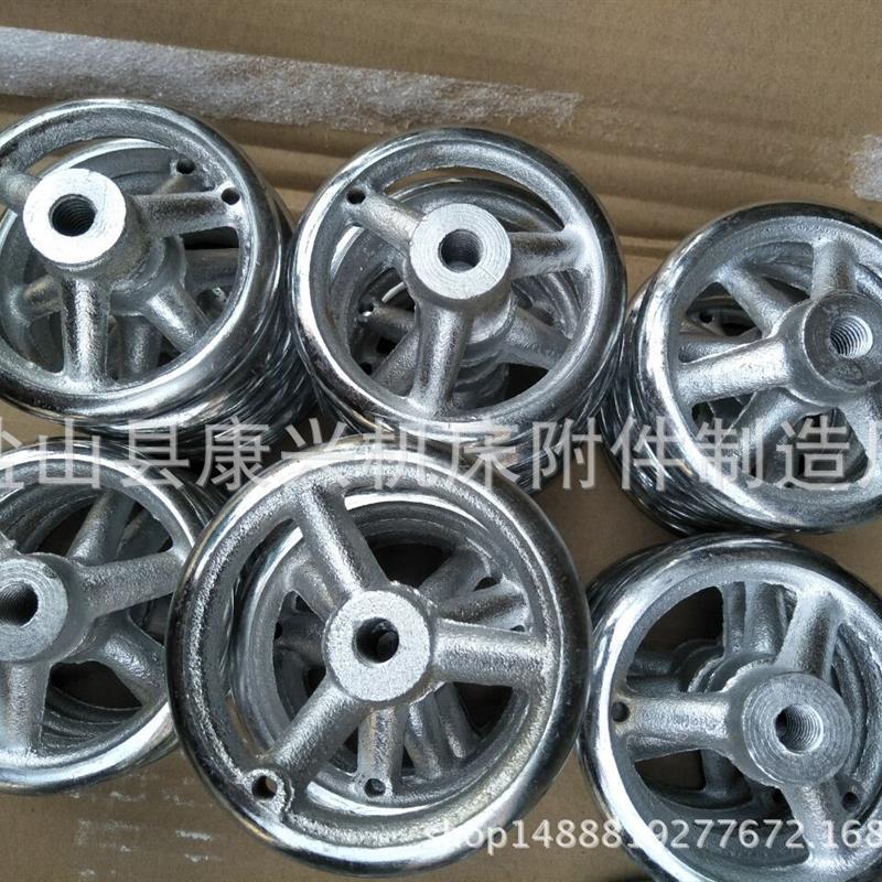厂家美观作铸铁圆轮缘手轮机床电镀三条筋手摇轮光滑无毛刺