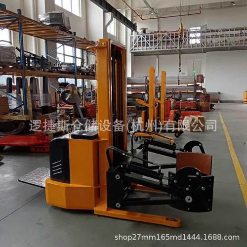 平衡重是全电动油桶搬运车420kg站驾式抱夹车液堆垛油桶夹抱车