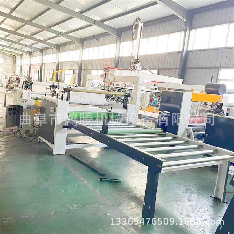 竹炭共挤板全自动贴面机家具橱柜门PVC膜覆膜机多层板双面贴纸机