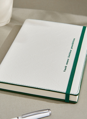 绑绳简约笔记本本子硬皮面高档办公商务工作记事本定制可印logo横线高颜值大学生读书考研日记本会议记录本子