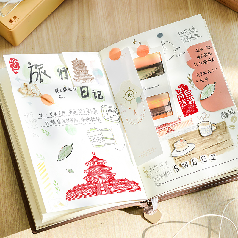 环保PU皮空白旅行盖章收集本