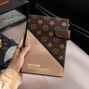 文创艺 新款老花原创设计A5硬面横线笔记本本子商务办公高颜值本子定制可印logo会议安排工作纪要高档记事本