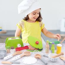 幼儿木制仿真烤面包机厨房玩具男孩女孩过家家做饭煮饭餐厨套装