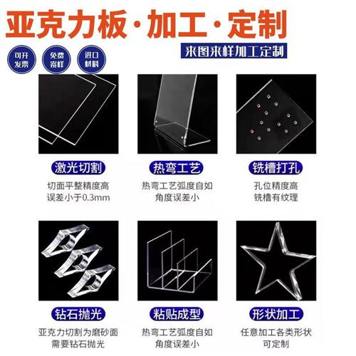 亚克力板定制隔板有机玻璃板加工透明展示盒广告牌制作PMMA板切割图片