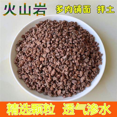 火山石颗粒多肉颗粒土铺面石兰花拌土彩虹石麦饭石绿沸石黑火山岩