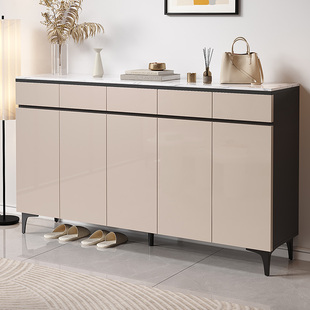 全实木鞋柜家用门口一体靠墙入户玄关柜现代简约客厅定制储物柜子