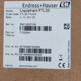 全新Endress+Hauser FTL33-17U2/0议价