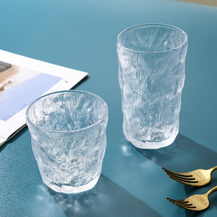 日本冰川杯子家用玻璃杯ins创意杯高颜值咖啡啤酒杯子树纹牛奶杯