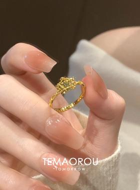 金色五角星戒指女士爆闪轻奢小众