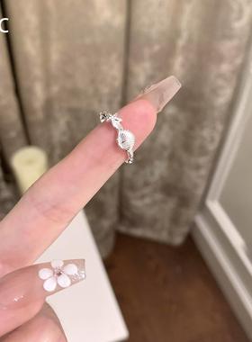 s925纯银不规则海星贝壳戒指女小众设计指环百搭精致高级感食指戒