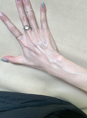 清冷感冰透蛋面仿玉髓叠戴戒指女