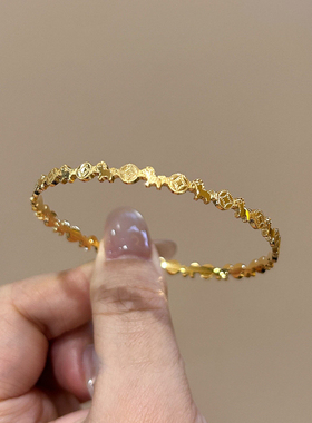【马上有钱】金色手镯女款小马