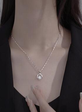 925纯银莫比乌斯锆石项链女生2023新款爆款锁骨链高级感轻奢小众