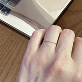 韩系简约极细褶皱素圈戒指女款 轻奢高级感通勤百搭简约气质食指戒