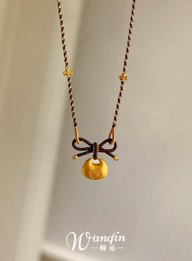 小胖福蝴蝶结项链女新中式复古