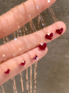 红色爱心仿锆石项链女款甜美港风