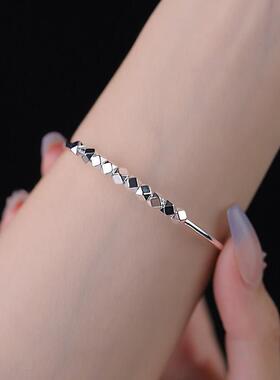 925纯银碎银几两手镯女2022年新款潮简约精致手饰小众设计高级感