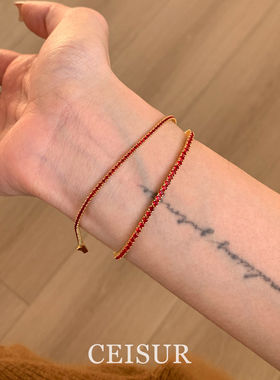 极细红色手链女马年本命年轻奢