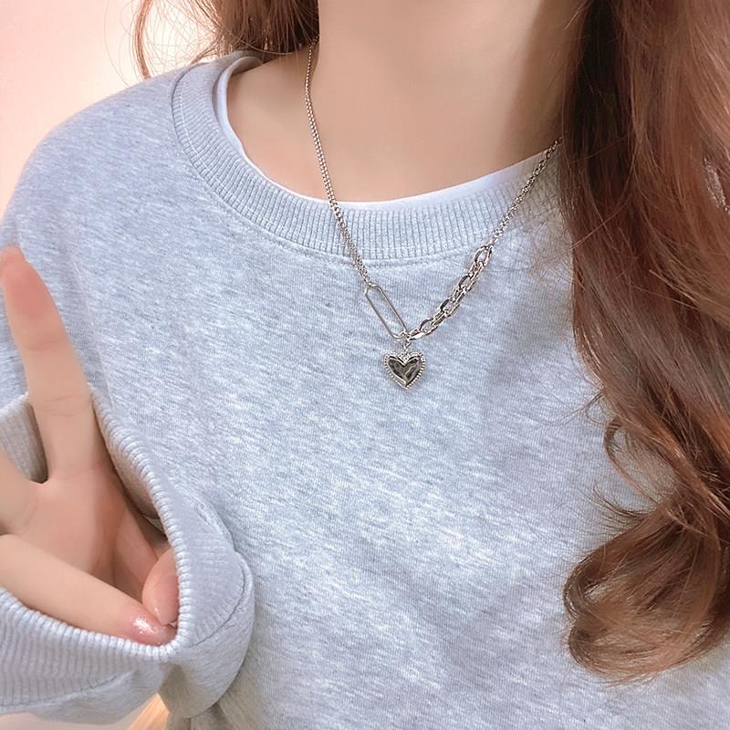 爱心嘻哈项链女轻奢小众设计辣妹图片