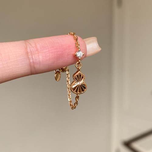 镭射葫芦戒指女款可调节不掉色