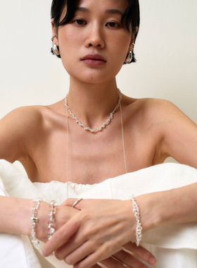 复古白色蕾丝锦环项链女独特气质