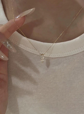 清冷感简约金色马眼水滴项链女款