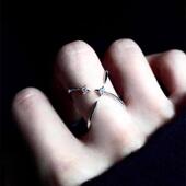 四芒星爆闪戒指女款 小众设计感轻奢高级感简约正反两戴冷淡风指环