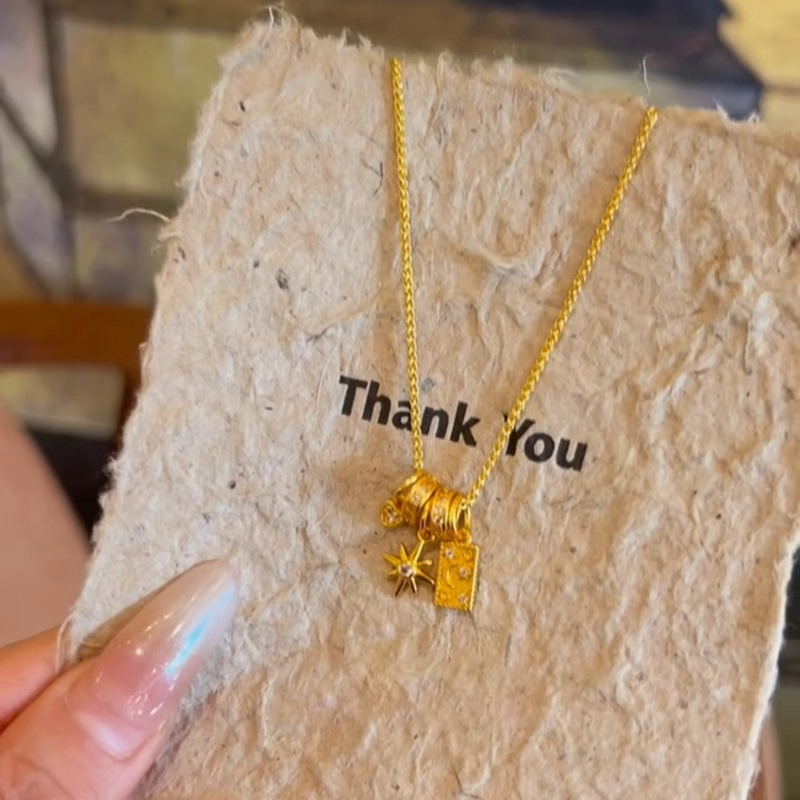 太阳花吊坠项链女中古2025年新款