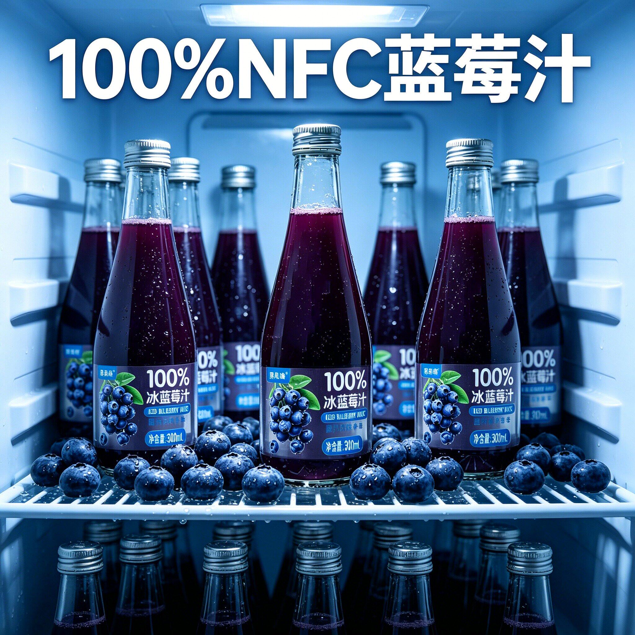 野生蓝莓原汁100%纯果汁无添加蔗糖清爽果味饮料