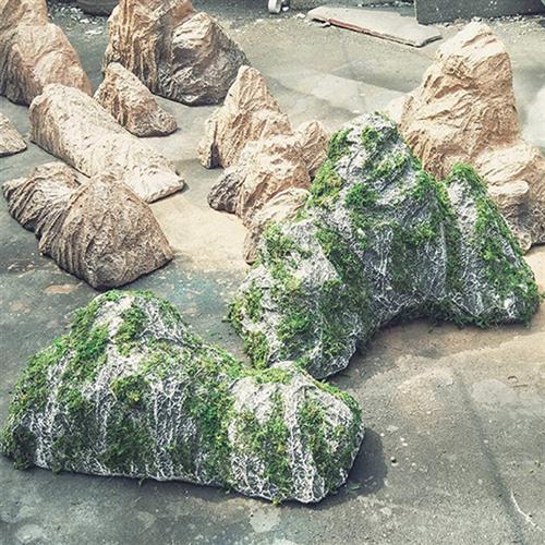 泡沫雕塑绿植假山微景观道具彷真苔藓石头庭院青苔造景艺术摆件