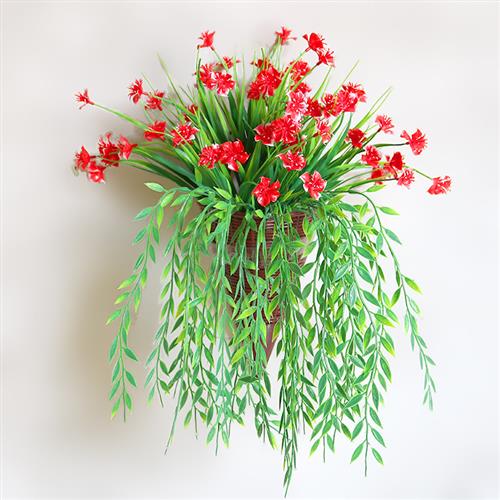 小清新壁挂假花墙面垂吊挂件仿真塑料花篮客厅室内摆设套装饰品