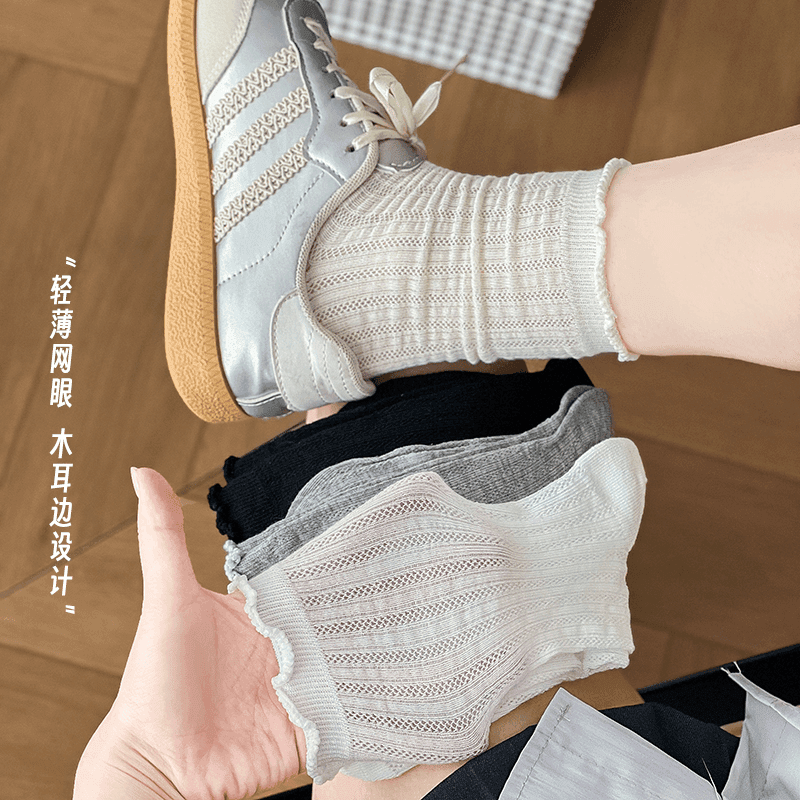 白色中筒袜子女春秋季爆款堆堆袜