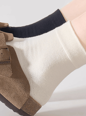 【5双装】白色袜子女短袜春秋季短筒棉无骨月子袜配小皮鞋