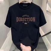 t恤男2026新款 大码 夏季 潮牌黑色半袖 青少年体恤 美式 重磅纯棉短袖