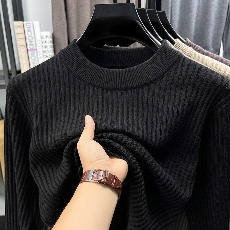 加厚高级感半高领男款针织衫