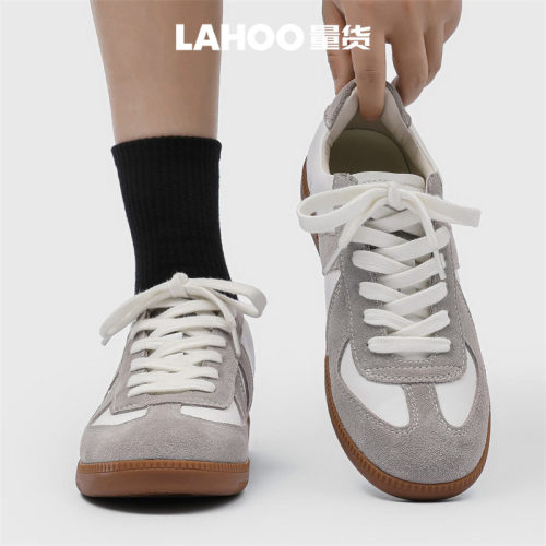 LAHOO量货 德训鞋男款运动低帮休闲单鞋平底训练板鞋透气阿甘鞋夏