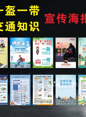 交通安全知识海报戴头盔拒绝酒驾