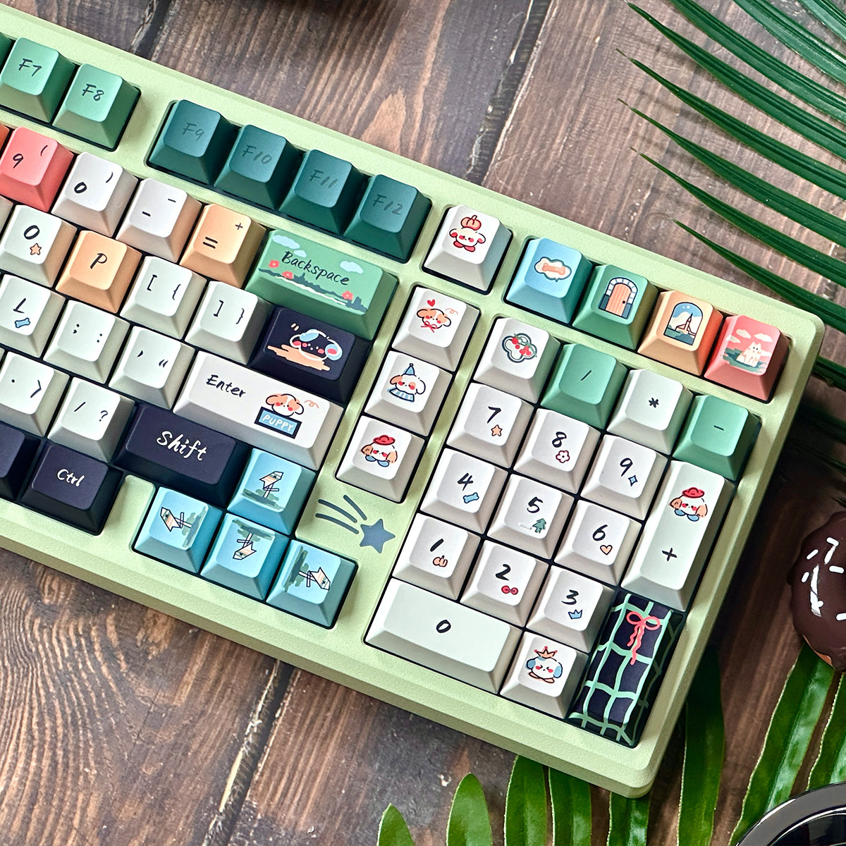 URE春游小汪机械键盘键帽绿大全套PBT热升华原厂高度wooting磁轴