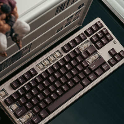 URE酒红雾透PC键帽原厂高度132键