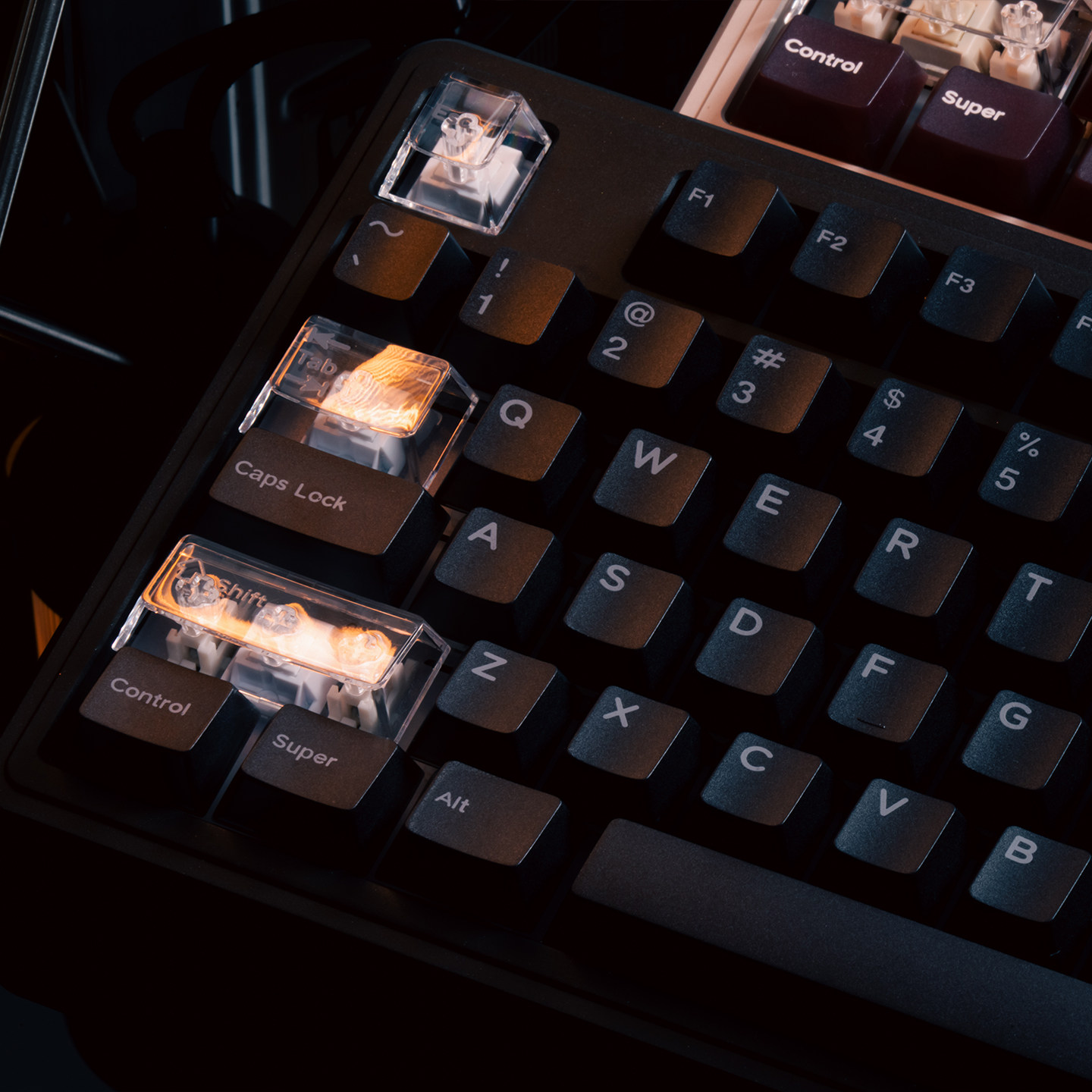 URE黑灰/白/蓝/粉/紫/绿/咖啡雾透PC机械键盘键帽客制化磁轴原厂