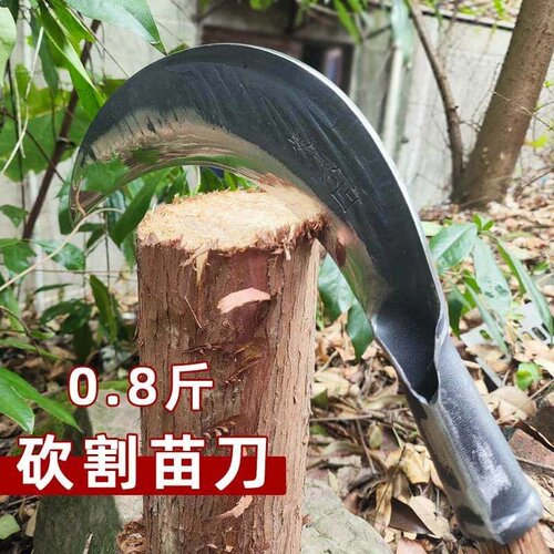 足铁匠第二代苗刀8两锻打刀农村户外砍柴割草农用工具砍割两用刀
