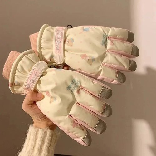 加绒保暖防风滑雪手套骑行