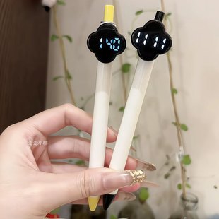 四叶草时间笔方方笔时钟静音圆珠笔签字学生开学仪式感文具小礼品