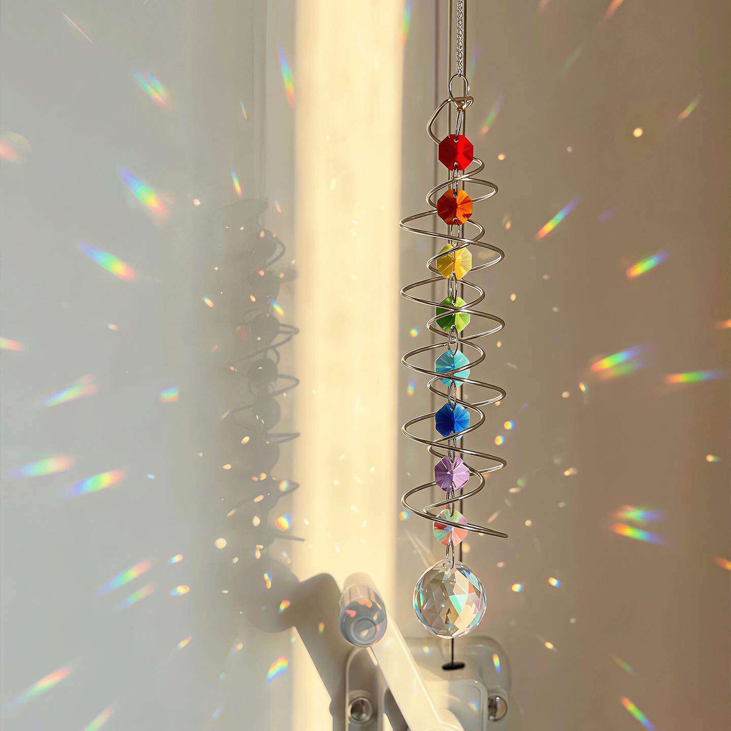 【太阳捕手】风铃挂件360度旋转窗边布置悬挂装饰彩虹吊饰氛围感