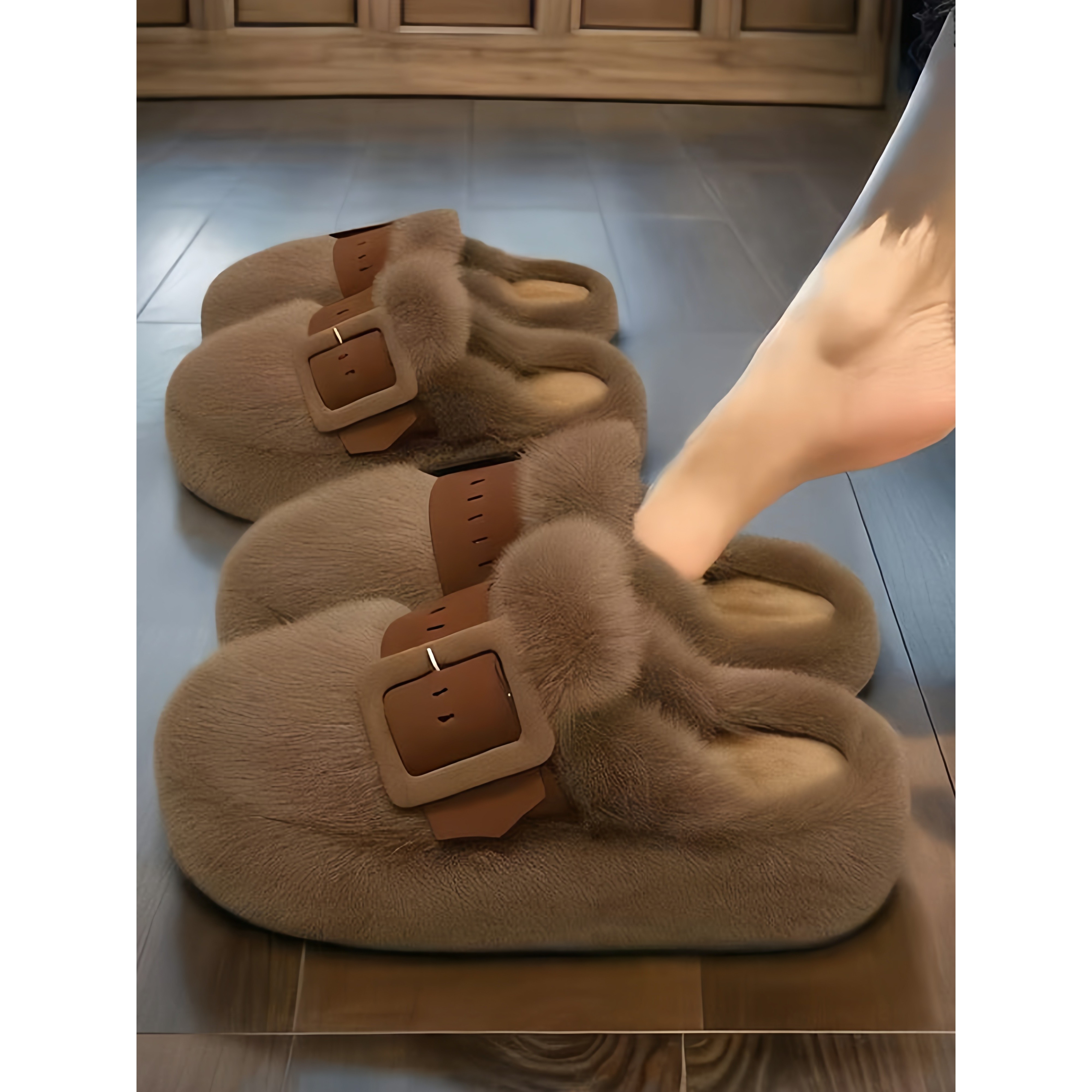 品牌鞋2025年新款包头舒适毛毛拖鞋女外穿秋冬松糕厚底防滑棉拖鞋,女鞋,一字拖,淘宝优惠券,粉丝福利购,淘宝优惠卷