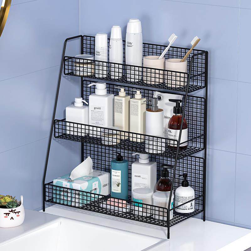 洗漱台桌面置物架洗手池化妆品收纳洗脸落地架子用品护肤品柜三层